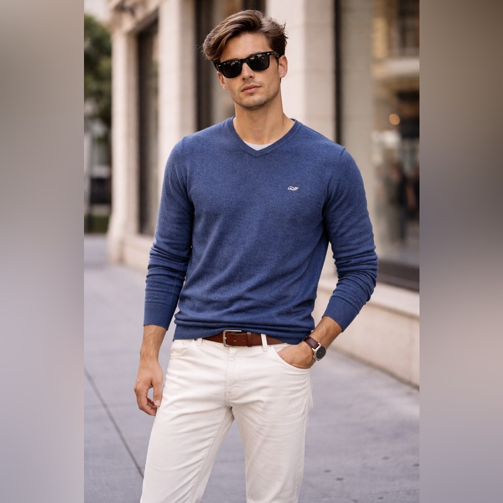 Vineyards Vines - Men’s Blue Cashmere Cotton Sweater - Size XS